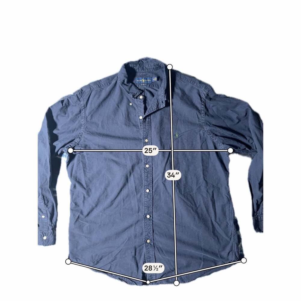 Ralph Lauren Classic Fit Button Down Shirt Size XXL Blue Cotton - Picture 4 of 7